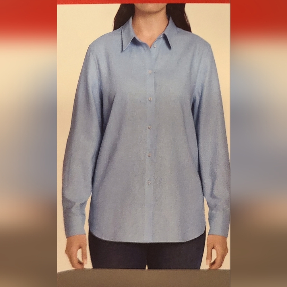 Classic Blue Women's Button-Up Shirt